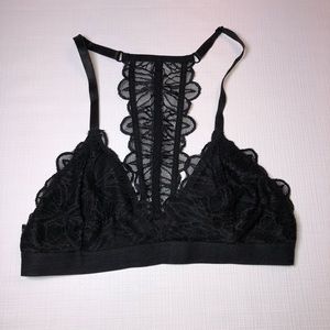 Black Racerback Lace Bralette Small by Zoe Bella
